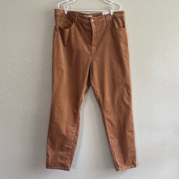 LOFT Pants Size 34 Corduroy High Rise The Skinny Brown Retro - Picture 1 of 10